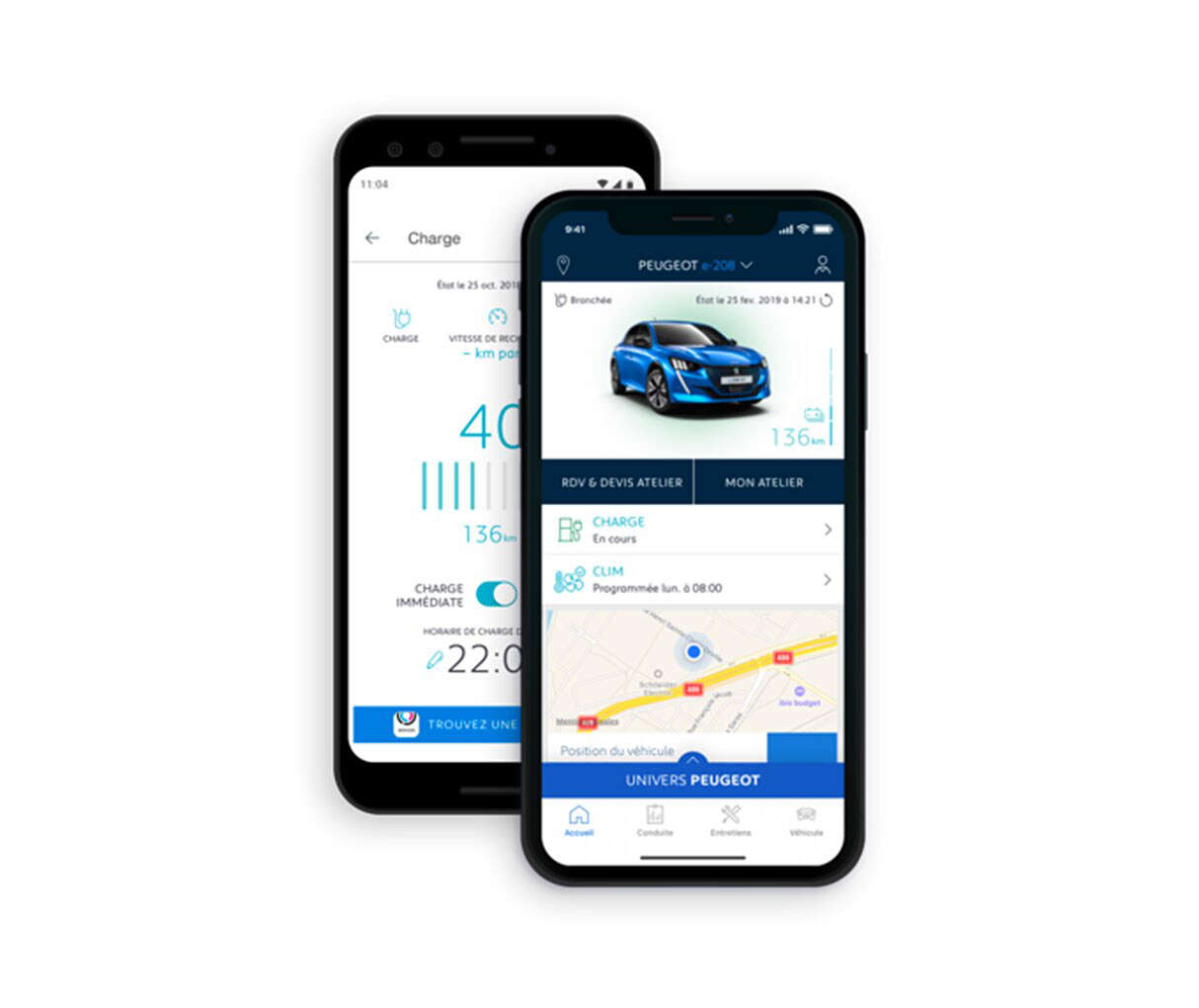 Застосунок MYPEUGEOT на екрані смартфона