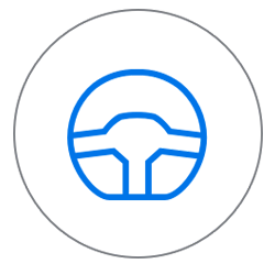 Піктограма керма синього кольору
